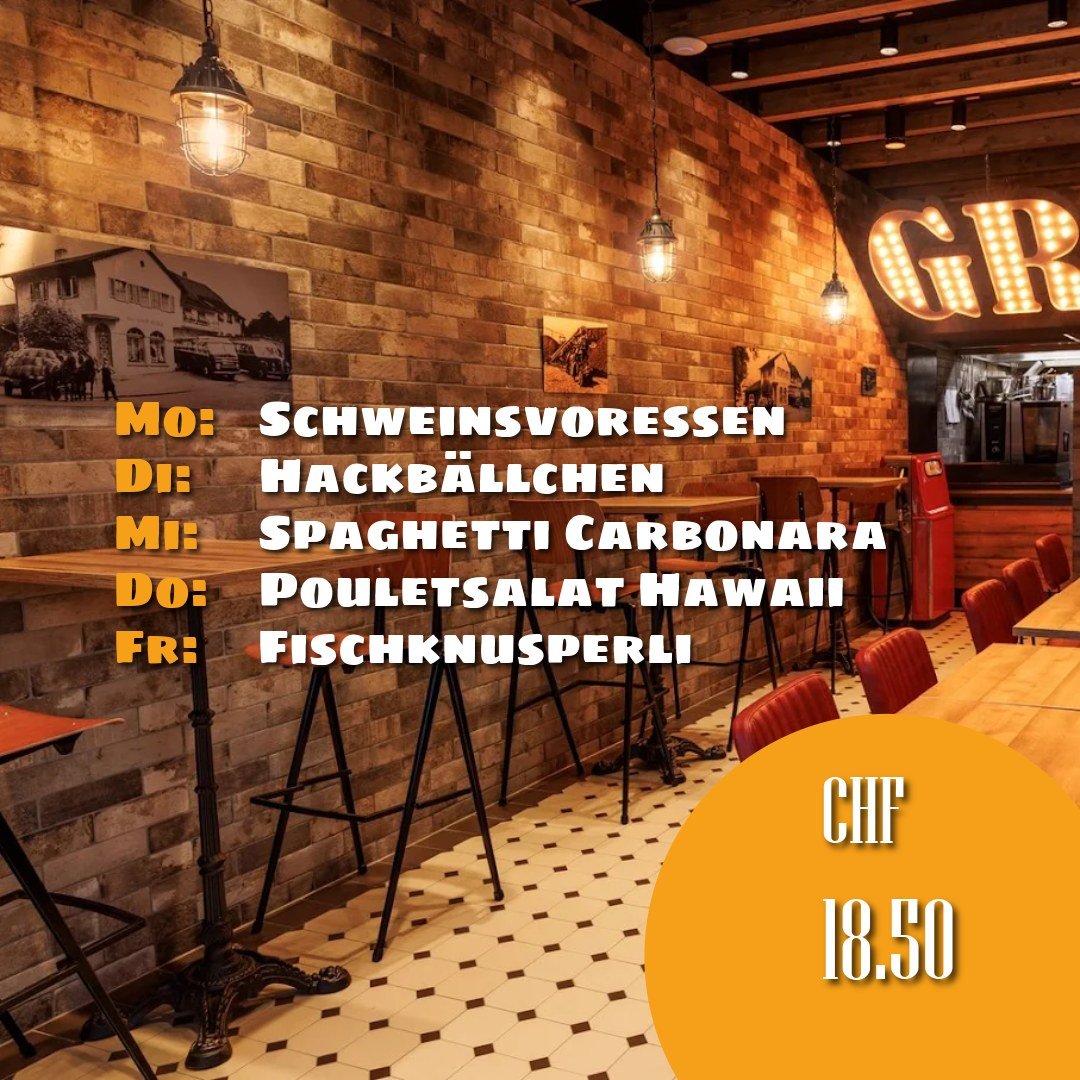 🍽️ Frisch, fein und mit Liebe gekocht &ndash; so starten wir in die neue Woche! 🌷✨
Im Cholehof erwartet euch auch diese Woche wieder eine feine Auswahl an Mittagsmen&uuml;s &ndash; herzhaft, abwechslungsreich und wie immer f&uuml;r CHF 18.50.

Mitt