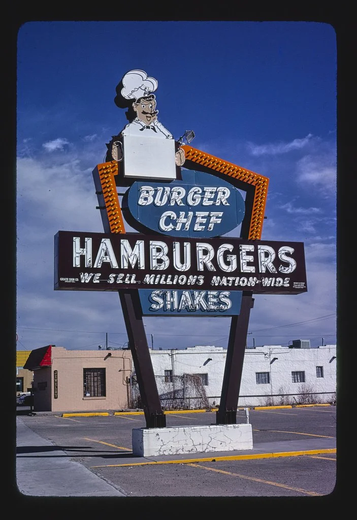 Old Burger Chef sign, Albuquerque, New Mexico, 1979