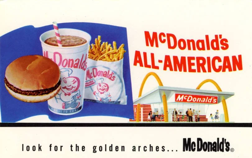 A postcard advertisement for McDonald's. Source: Curt Teich postcard collection, Newberry Library.
