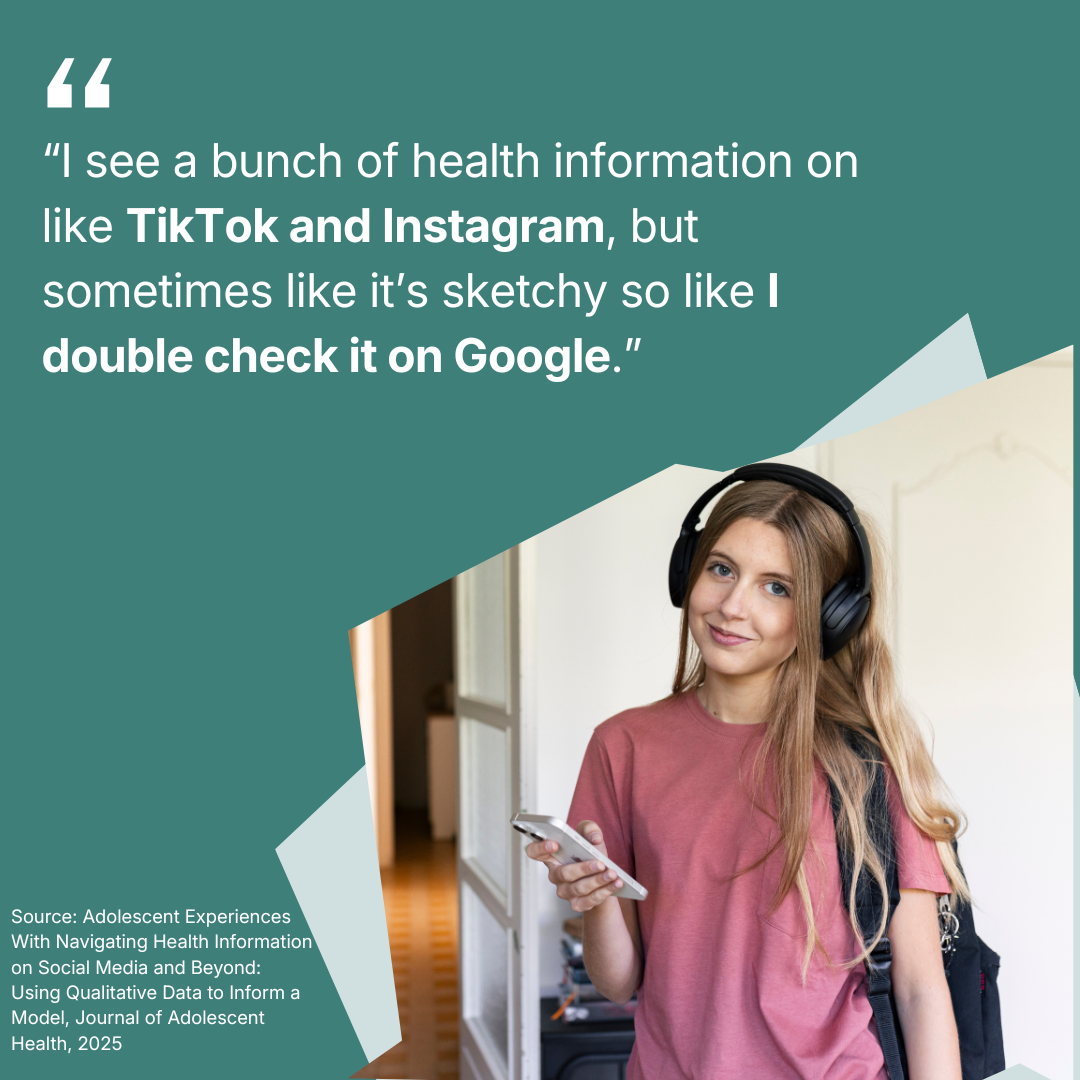 Quotation about finding health information on social media.