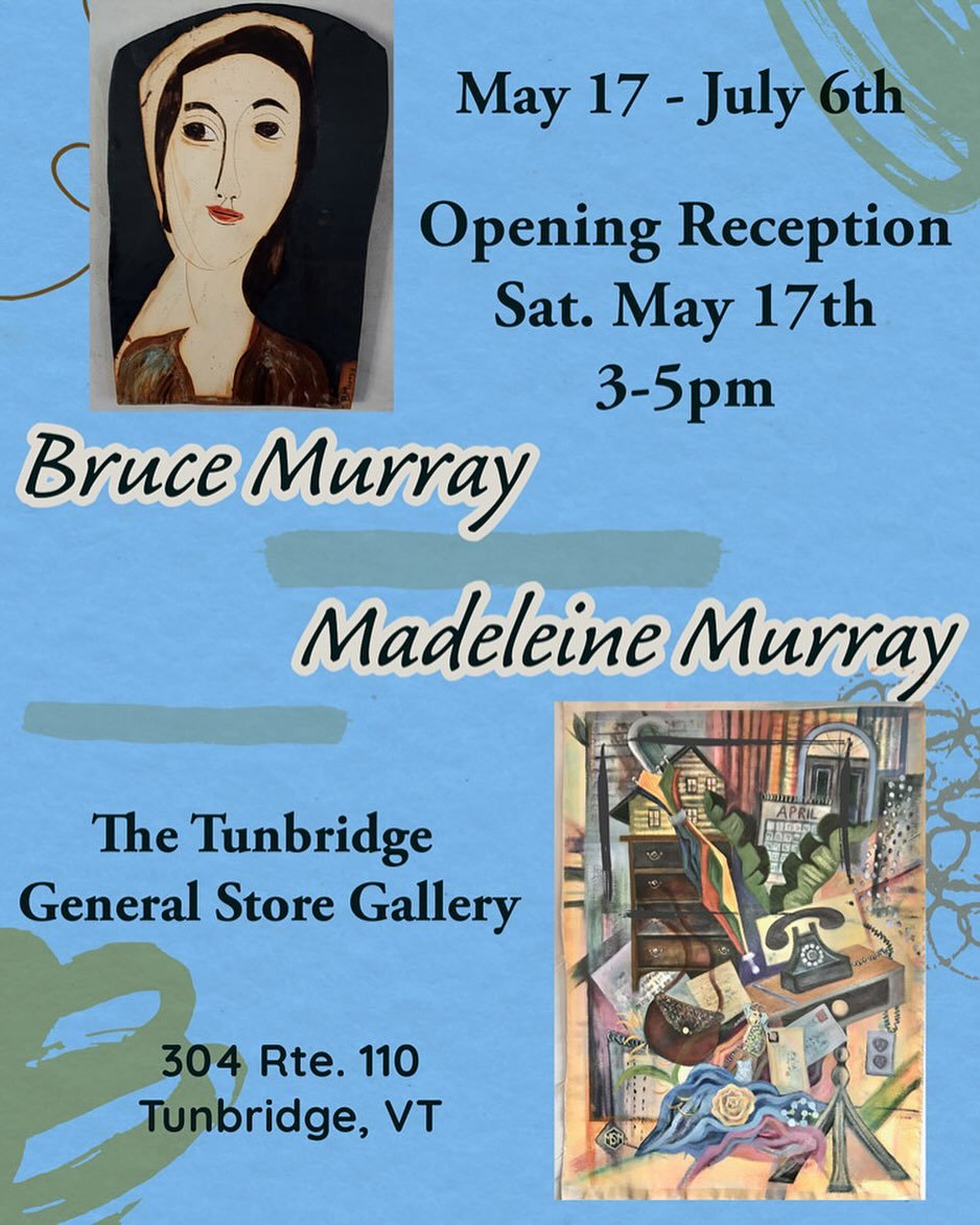 Bruce Murray &amp; Madeleine Murray
Father &amp; Daughter Exhibition 
Opening Art Gallery Reception
This Saturday, May 5/17, 3-5pm 

&ldquo;Bruce Murray&rsquo;s work is the culmination of forty years of intense observation of line and color and thous