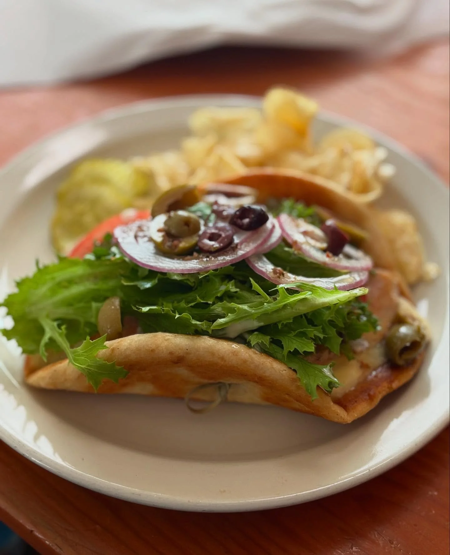 SPECIALS!!! 

The Early Burd Special ($15)

- Toasted Pita, provolone cheese, Grilled Chicken Breast, Sowlove Gardens Lettuce, Tomato, Olives, Sliced Red Onion, Italian Dressing.

A Rad Roast Beef Sandwich ($15)

- Horseradish Crema, Roast Beef, Toas