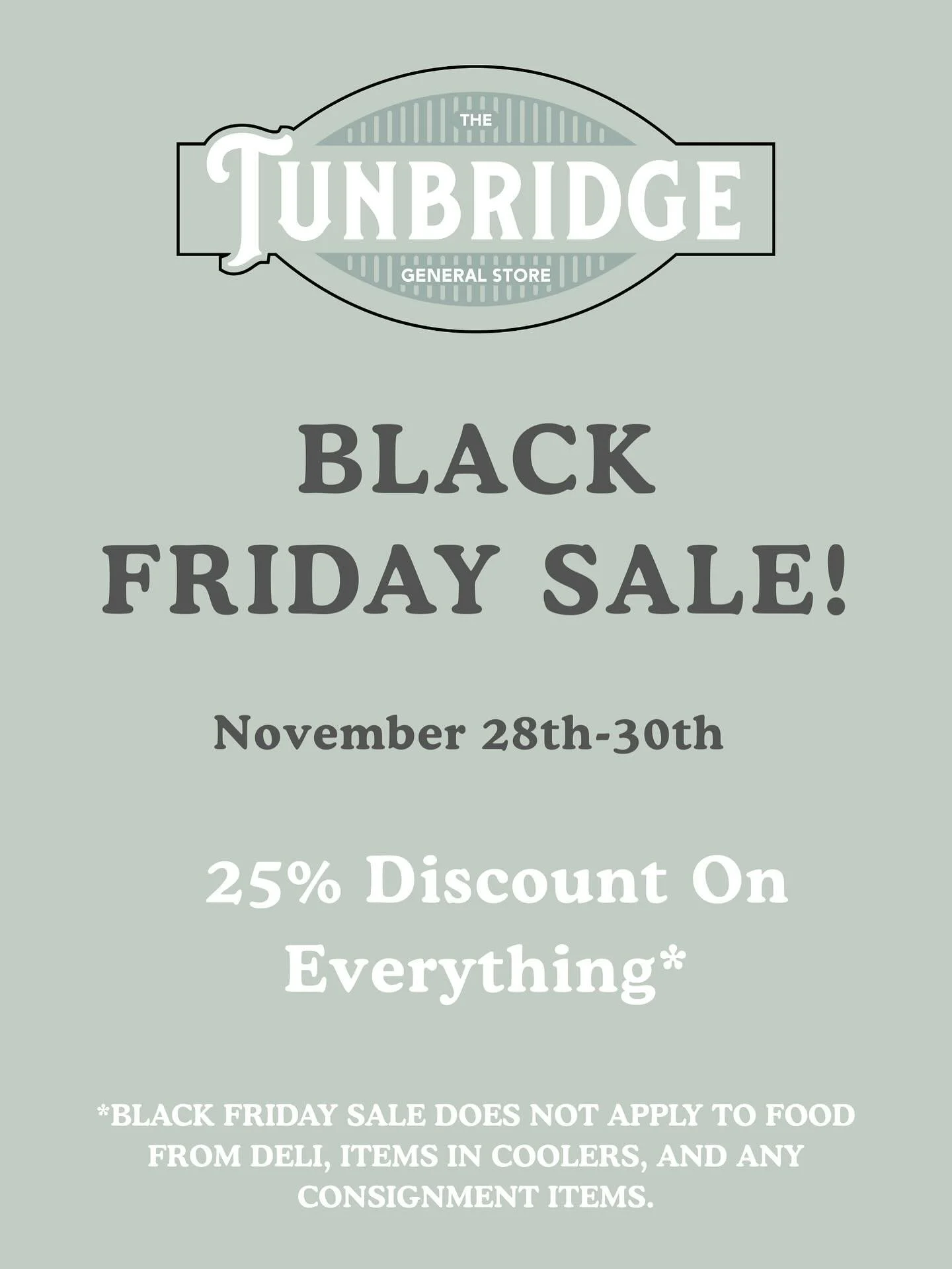 TGS BLACK FRIDAY SALE!! #tunbridge #tunbridgegeneralstore #tgs #vermont #tunbridgevt #blackfriday #sale #november #local #localbusiness #localproducts #vermontmade #blackfridaydeals