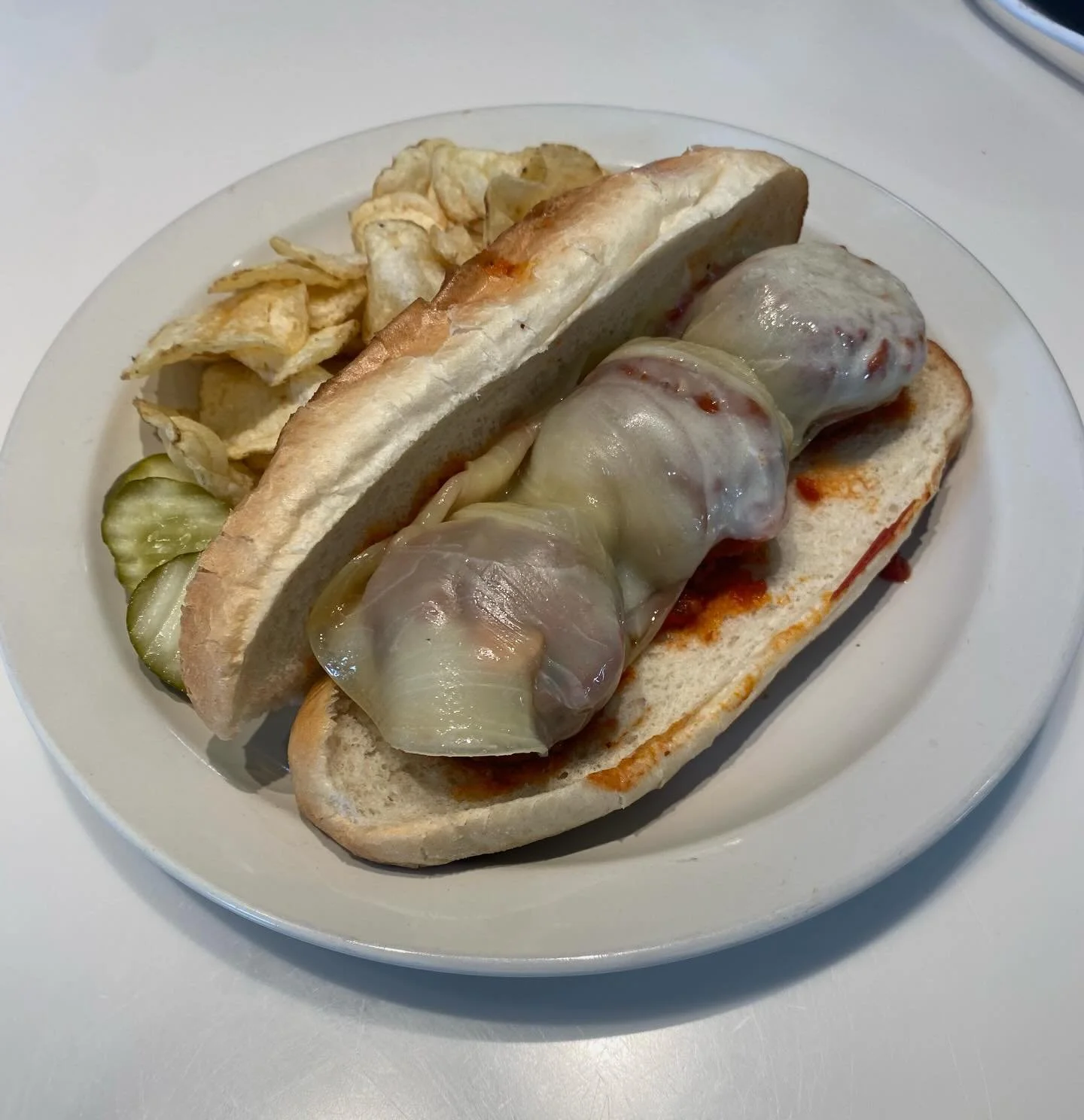Weekly Sandwich Special!
Served with Deep River Chips and Dill Pickles
TGS MEATBALL SUB ($16)
Meatballs, Homemade Marinara Sauce and Provolone Cheese Served on a Hoagie Roll.

TURKEY AVOCADO MELT ($16)
Smoked Turkey Breast, Bacon, Sliced Avocados, To