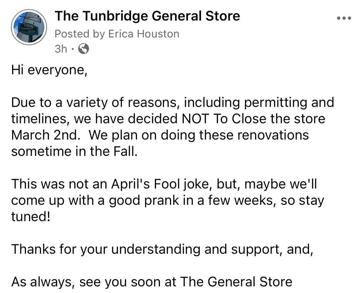 Plot twist: We will be staying open through March, and into spring and summer. We are so sorry for any confusion this may have caused. Stay tuned for more updates come the fall. Thank you!