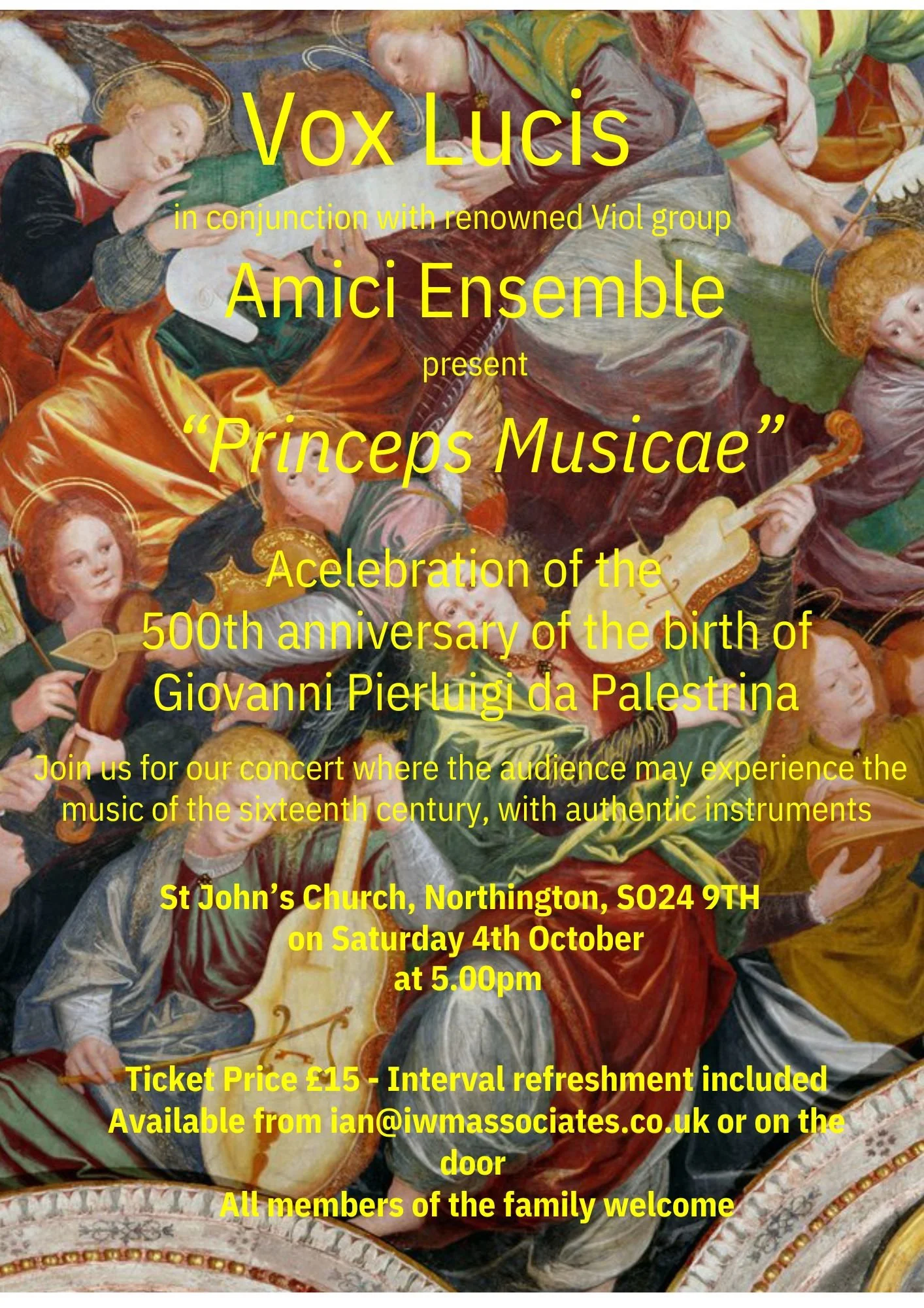 'Princeps Musicae': A celebration of the 500th Anniversary of Palestrina