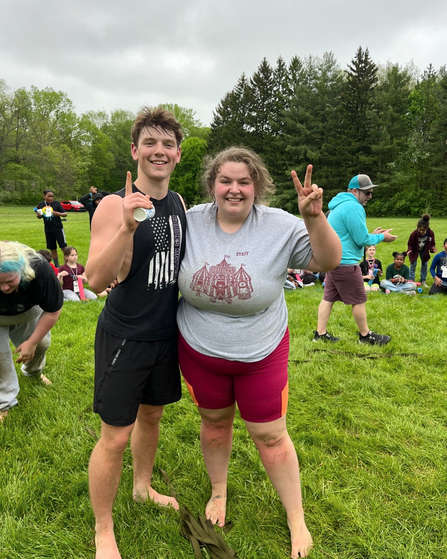 Shout out to this year&rsquo;s counselor slaughter champs @evanb2428 &amp; @sha.hay.hay  Again, no permanent injuries, just skinned knees and sore muscles! #riskyplay #tradition #voluntary