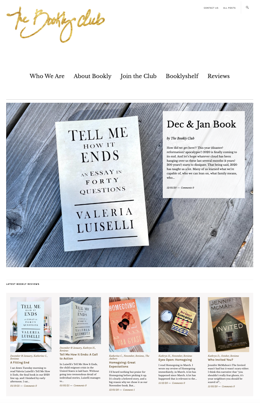 Co-founder and operator of book blog The Bookly Club