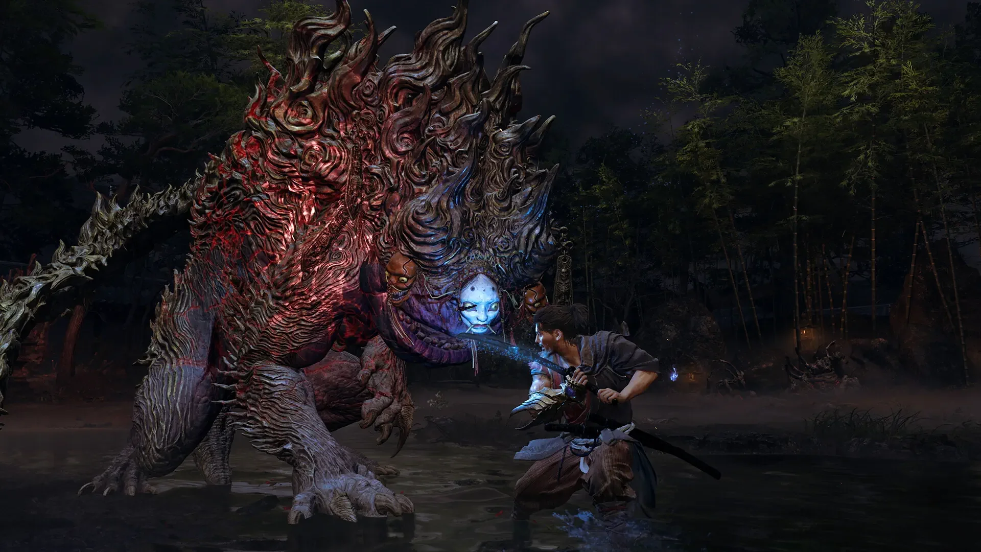 Combat spectaculaire contre un boss démon dans Onimusha Way of the Sword