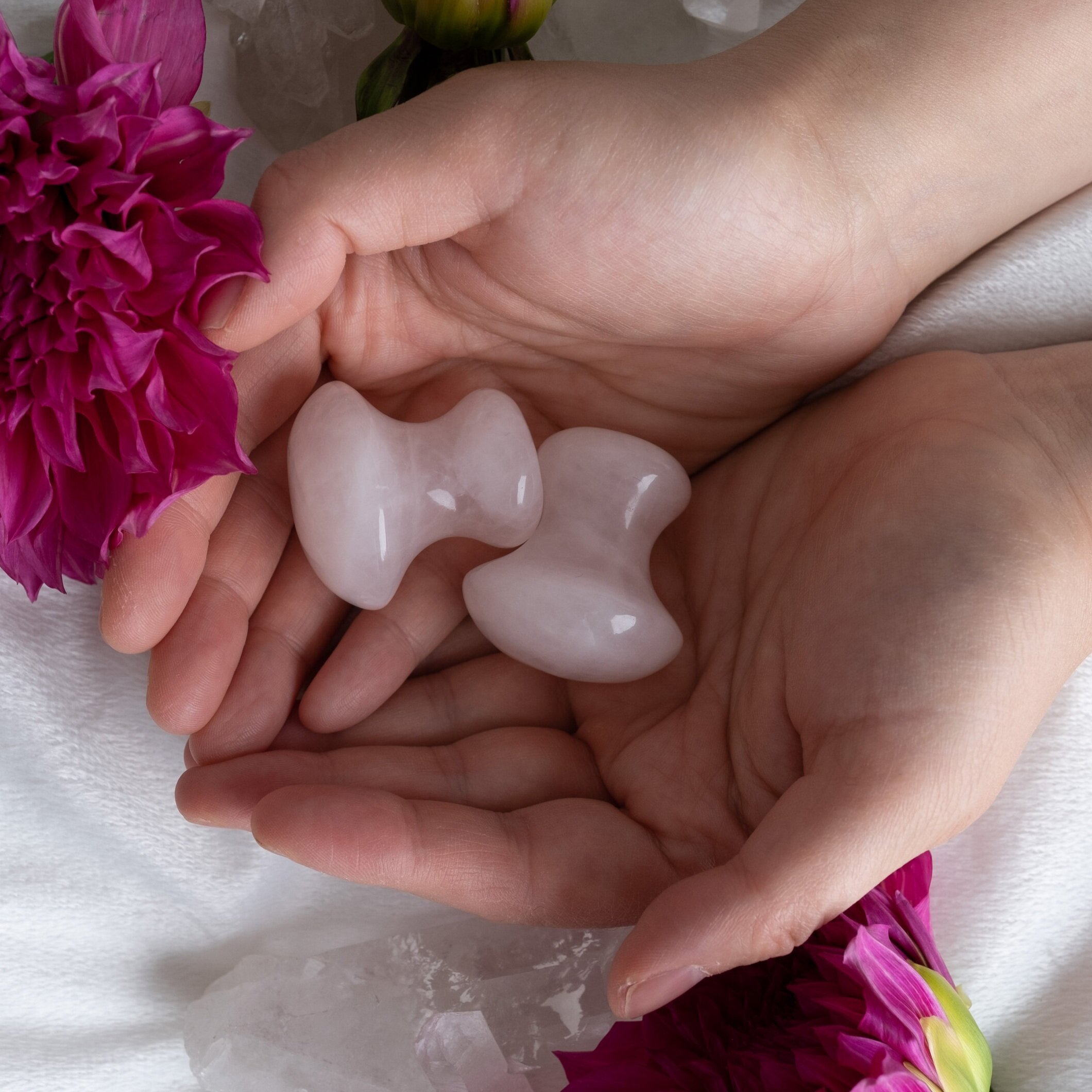 Rose Quartz Mushroom Set