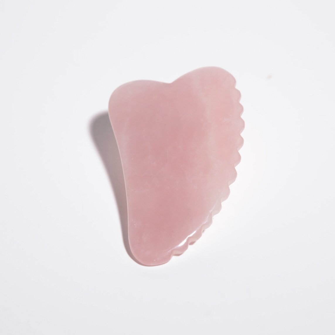 Rose Quartz Gua Sha with Teeth