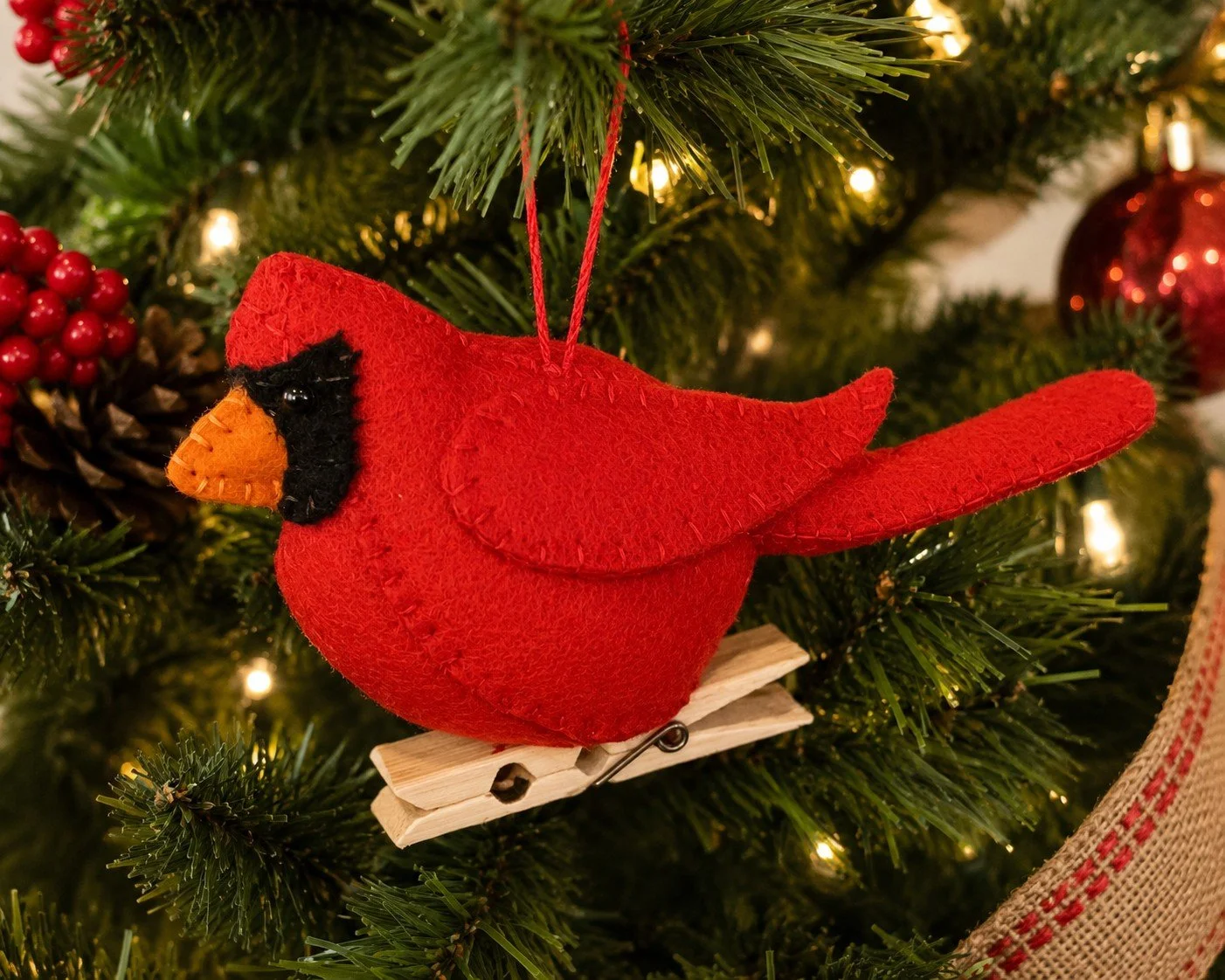 DIY Cardinal Ornament Sewing Kits