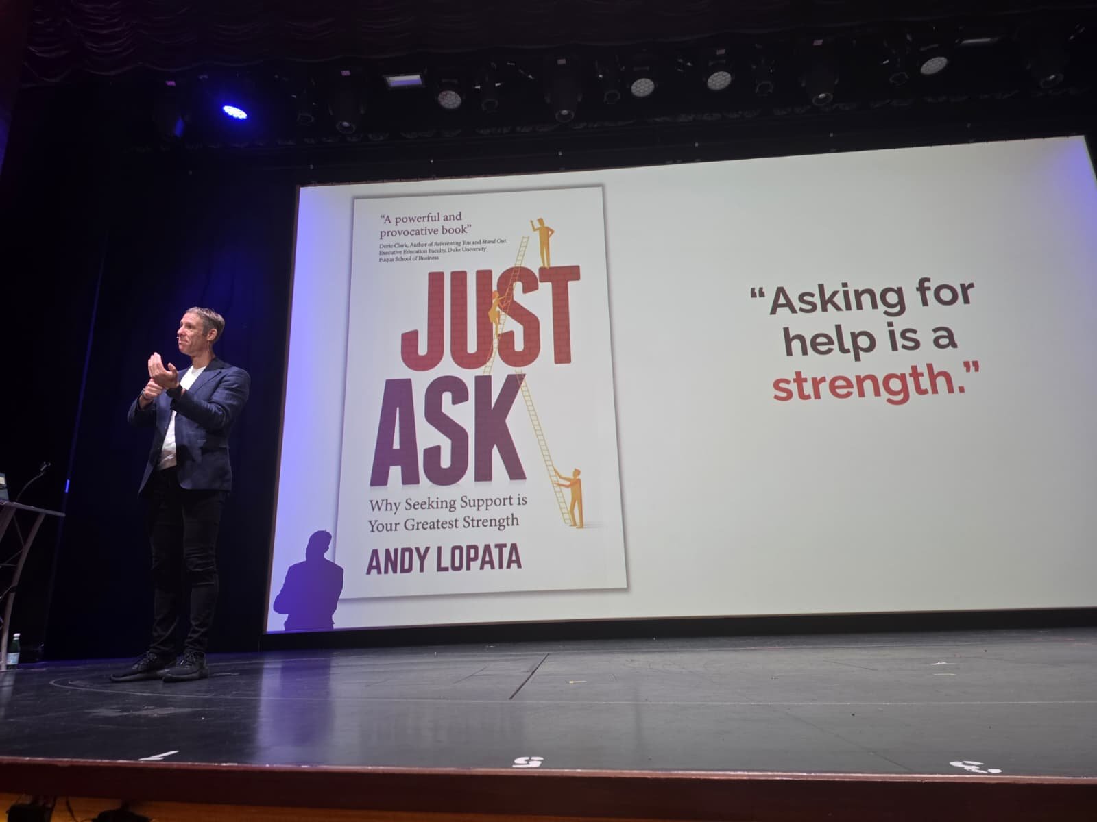 Nick Jonsson sharing his experience of executive loneliness during a keynote on connection