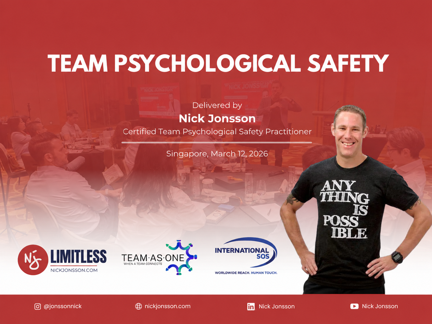 Nick Jonsson Delivers Team Psychological Safety Training in Singapore