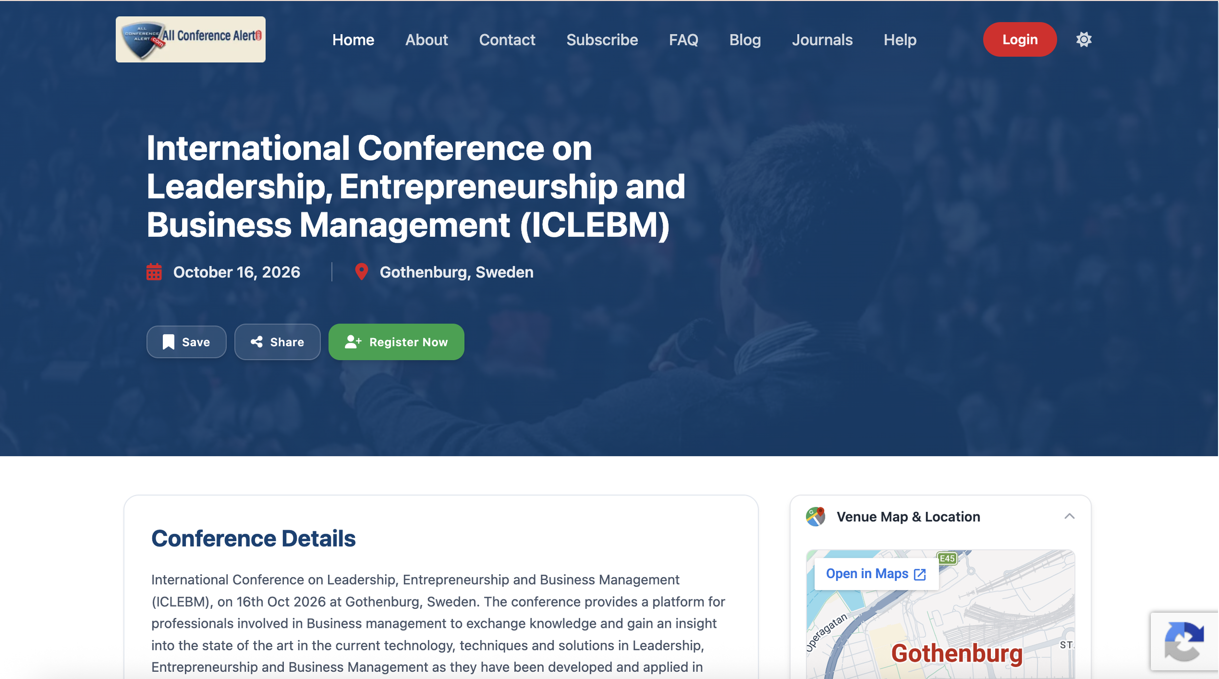 ICLEBM Gothenburg 2026