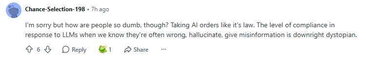 Taking AI orders like it's law - dumb