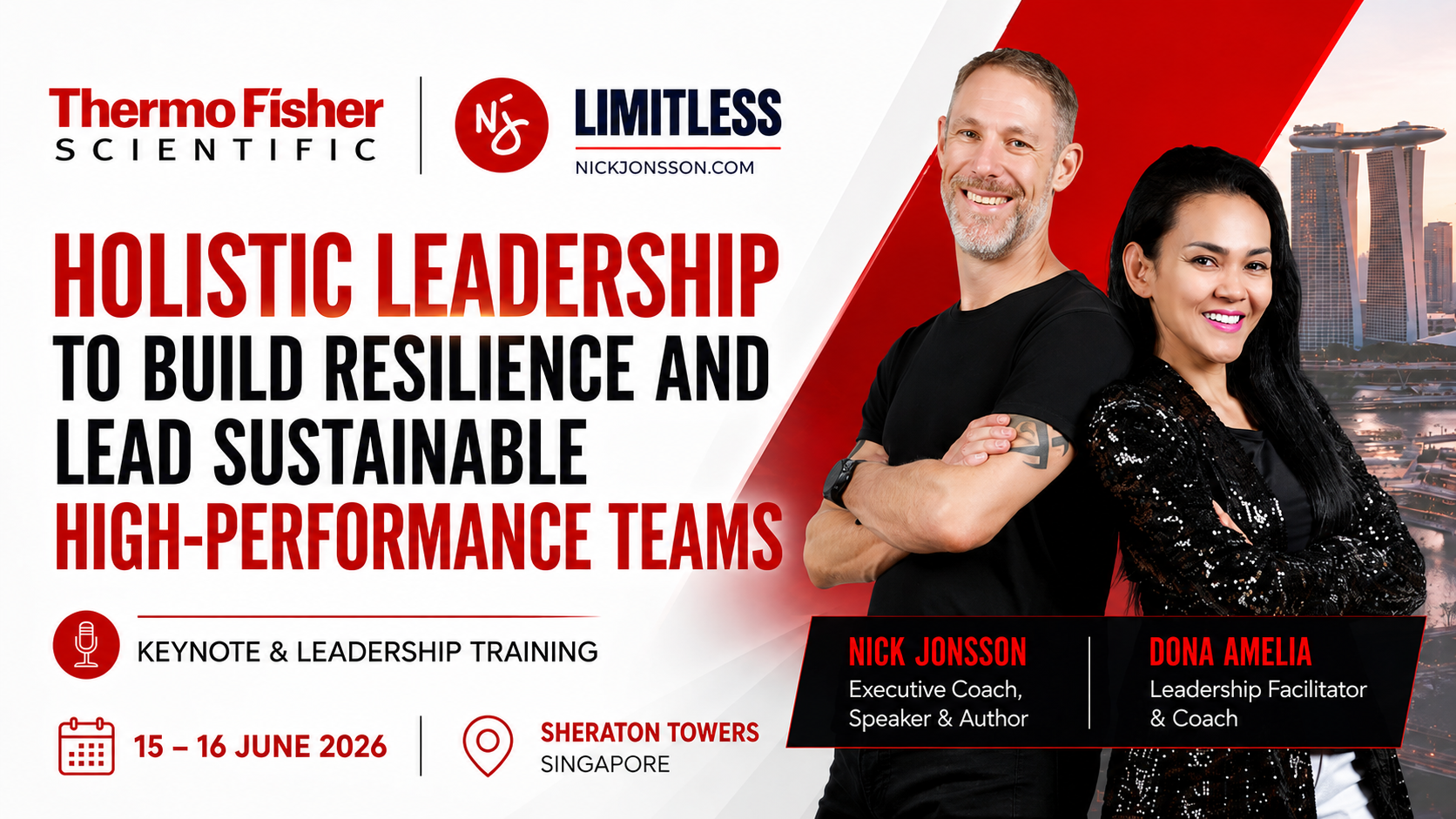 Nick Jonsson and Dona Amelia facilitating Holistic Leadership Workshop for Thermo Fisher Scientific APAC