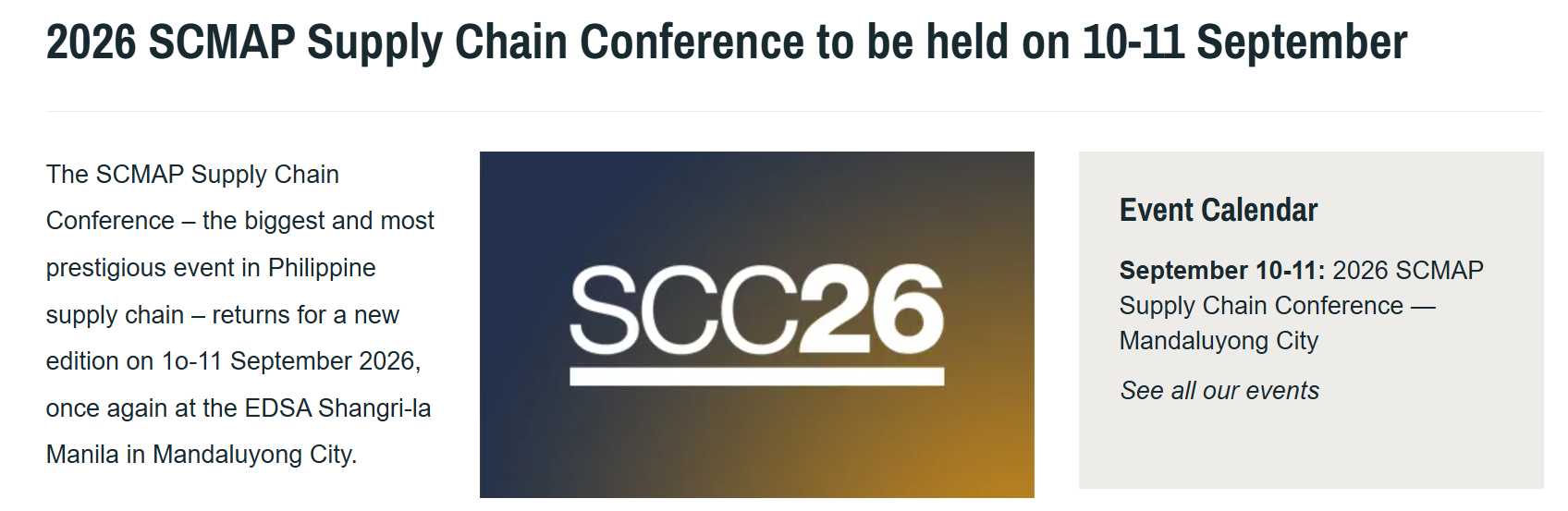 SCMAP Supply Chain Conference 2026