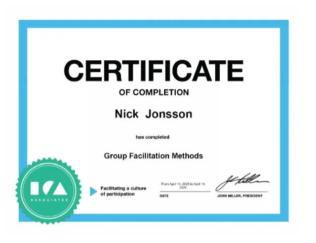 Certificate of Completion