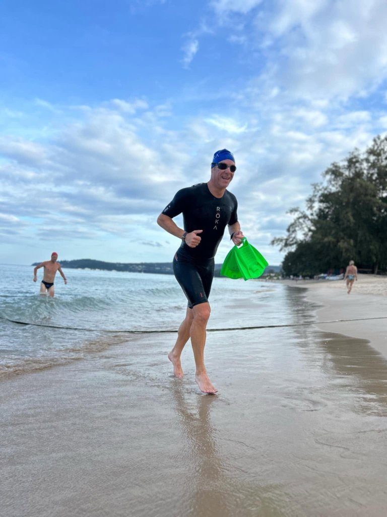 Nick Jonsson training for the swim discipline of IRONMAN triathlon