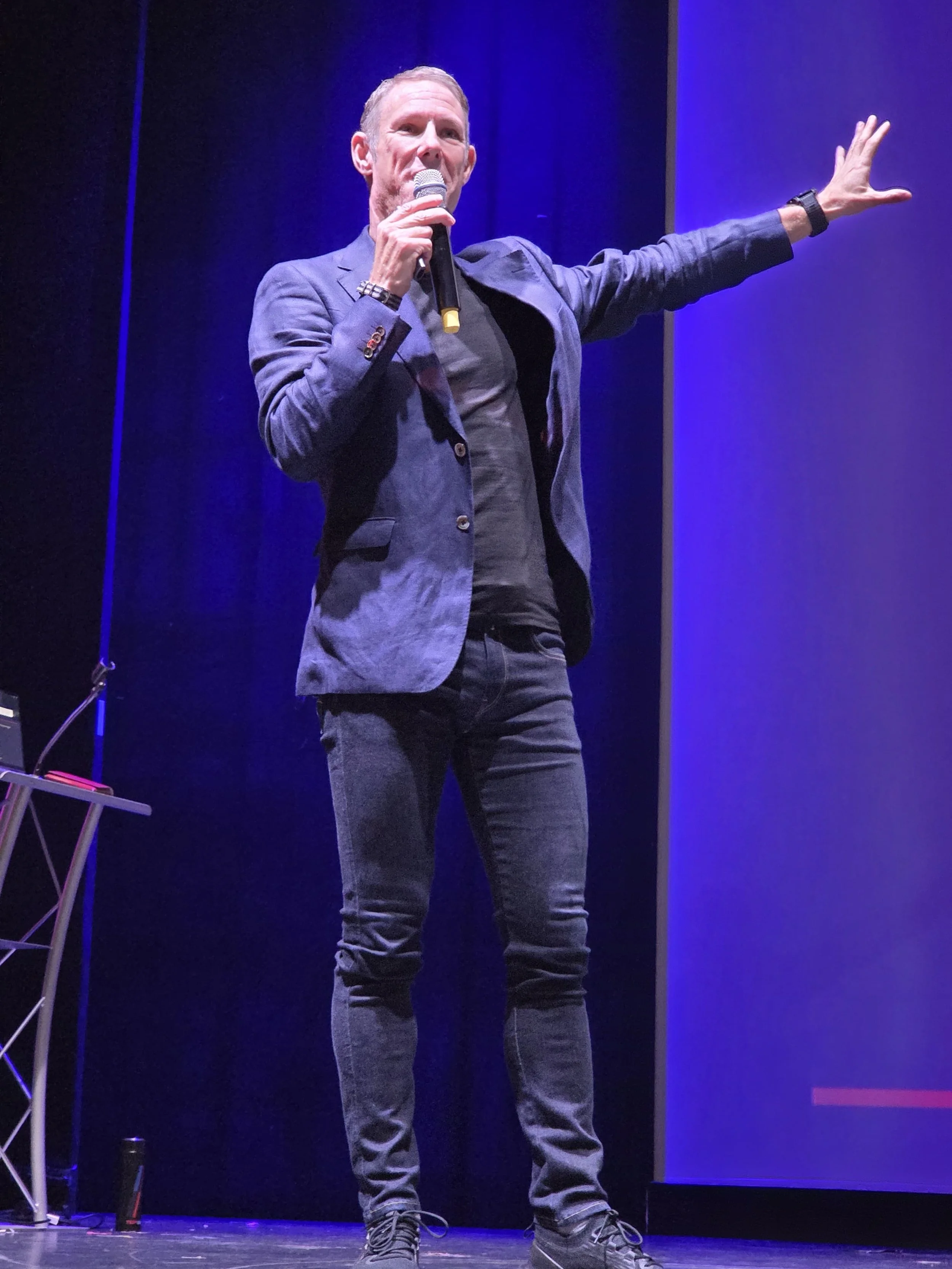 Nick presenting professionally from the cruise
