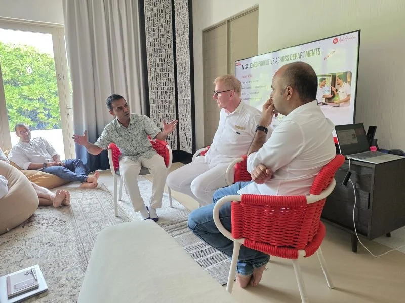 Hospitality leaders practicing coaching skills and difficult conversations at InterContinental Maldives