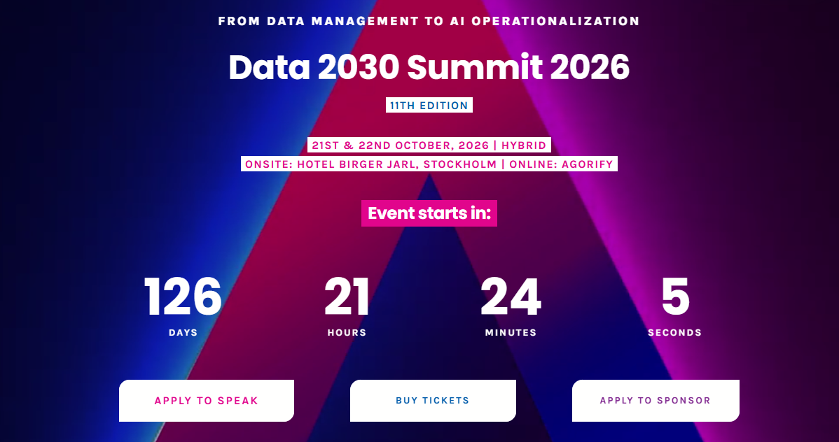 Data 2030 Summit 2026 Stockholm event details