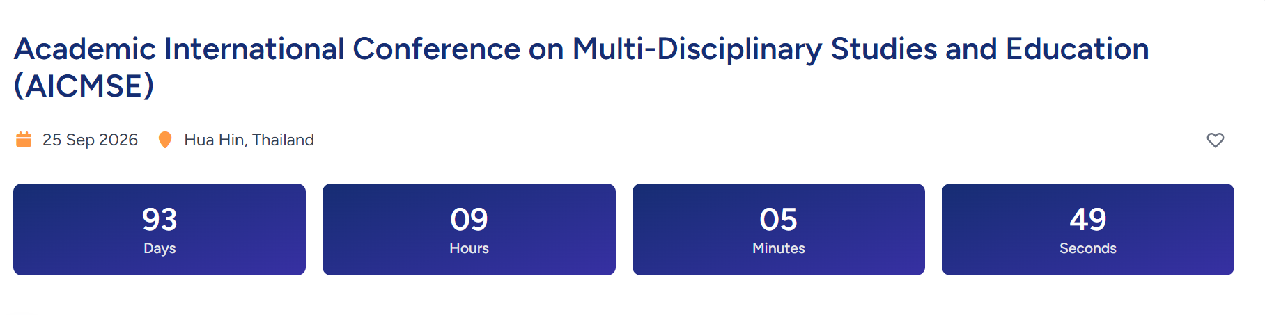 Academic International Conference on Multi-Disciplinary Studies and Education (AICMSE)