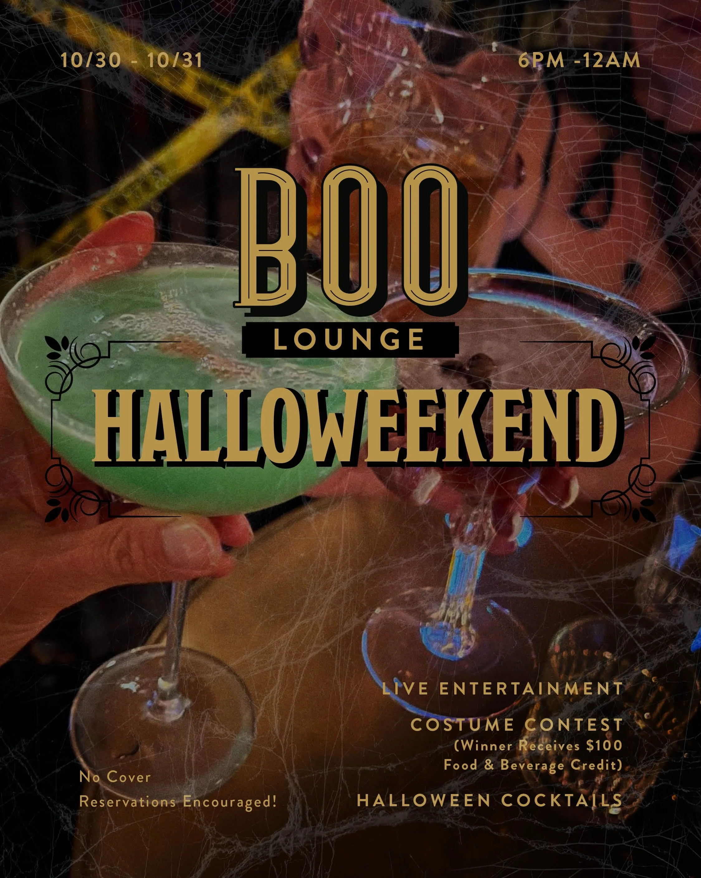 VOO is getting a little spooky. 👻🖤

BOO Lounge is taking over Oct. 30&ndash;31 for our annual Halloweekend celebration. Come dressed to impress (or haunt 👀) for Halloween cocktails, live entertainment, and a costume contest with $100 in F&amp;B cr