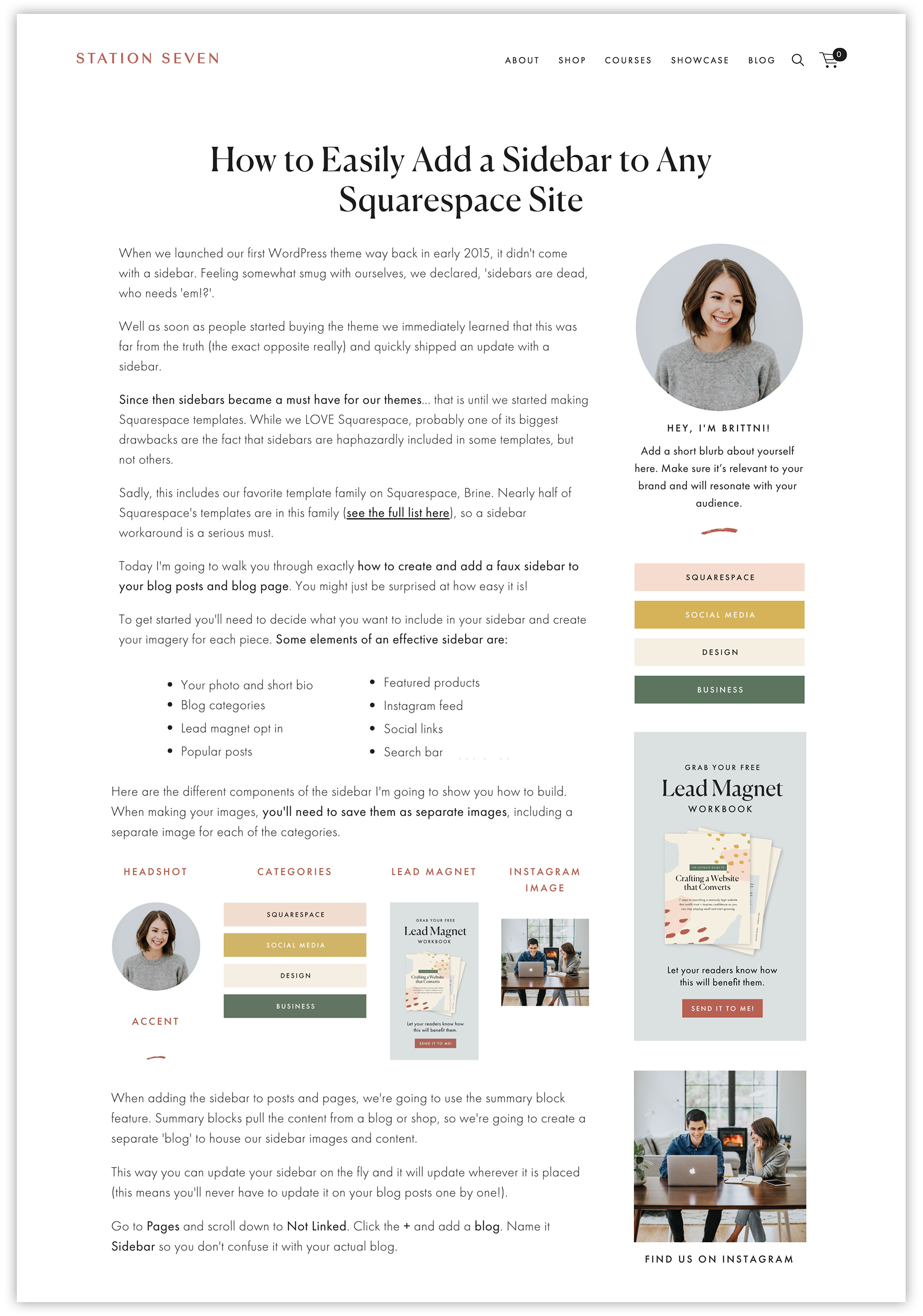 How to Easily Add a Sidebar to Any Squarespace Site — Station Seven