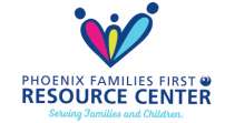 Logo for Phoenix Families First Resource Center with motto 'Serving Families and Children'.