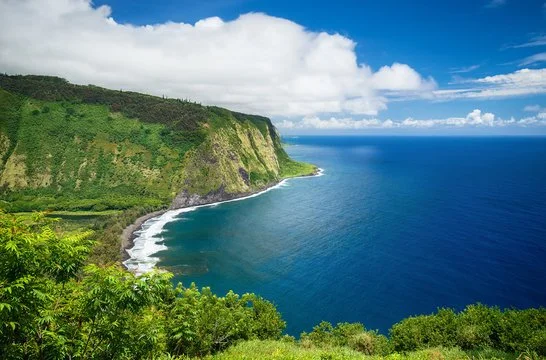 The lush coastline of the Big Island, Hawai'i