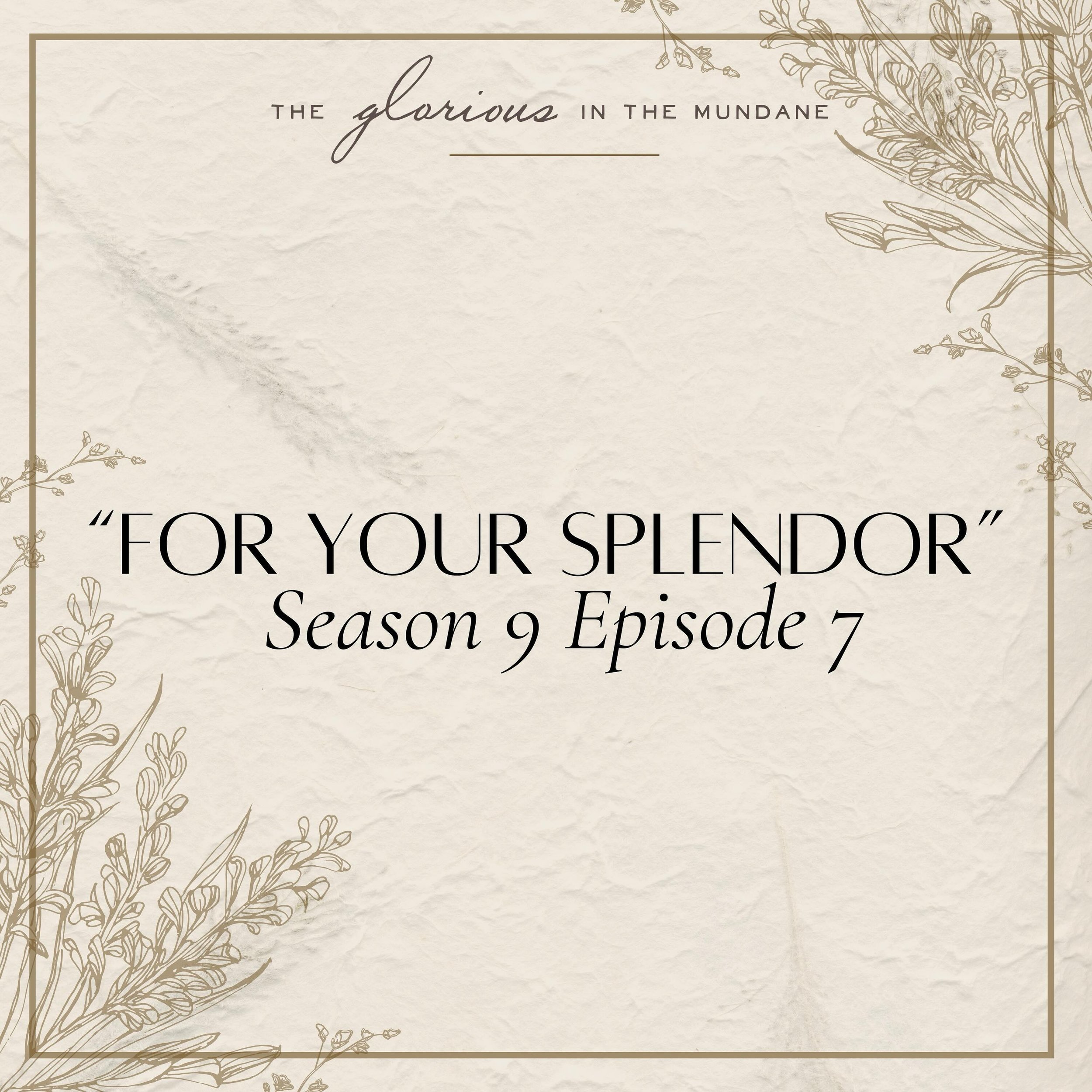 It has been SO beautiful to get to share these songs (and stories behind the songs!) but most importantly, the truth imbedded in them! Today we are going to look at &ldquo;For Your Splendor,&rdquo; a new version of a tried and true song that is deepl