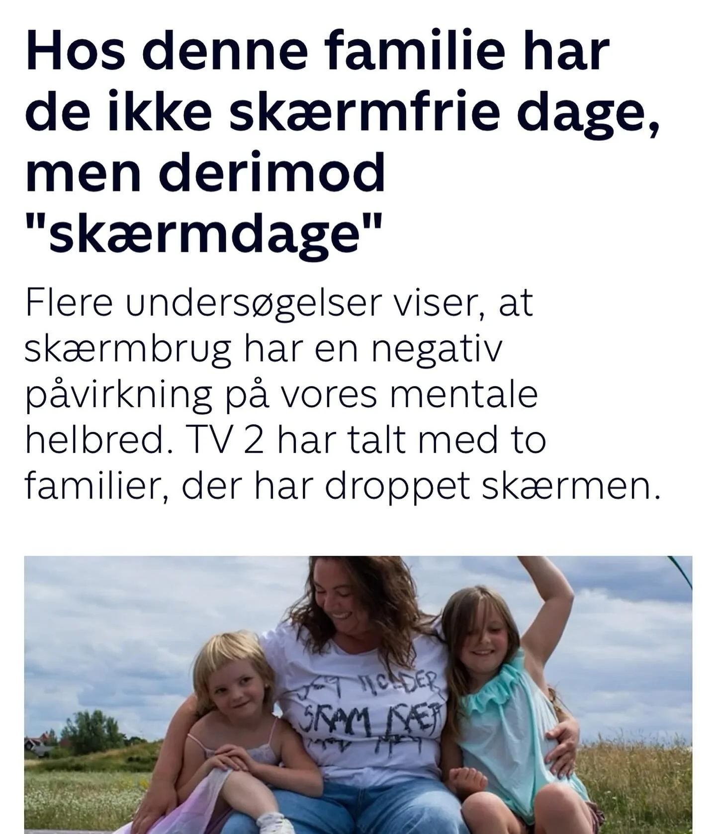 Tak til @tv2nyhederne for at sætte fokus på skæmdage vs. Skærmfrie dage og på hvilken betydning sproget også har for vores liv.
Vi gik OFFLINE i 1,5 måned og oplevede ret store og ret overraskende forandring