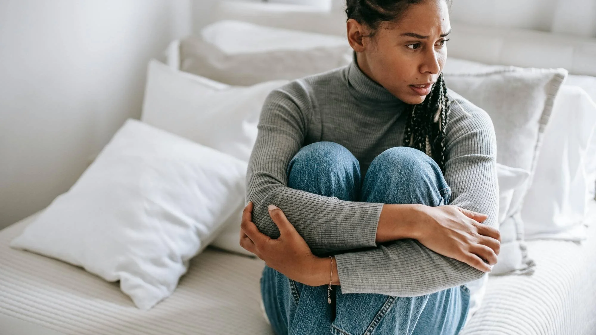 Woman struggling with high functioning anxiety