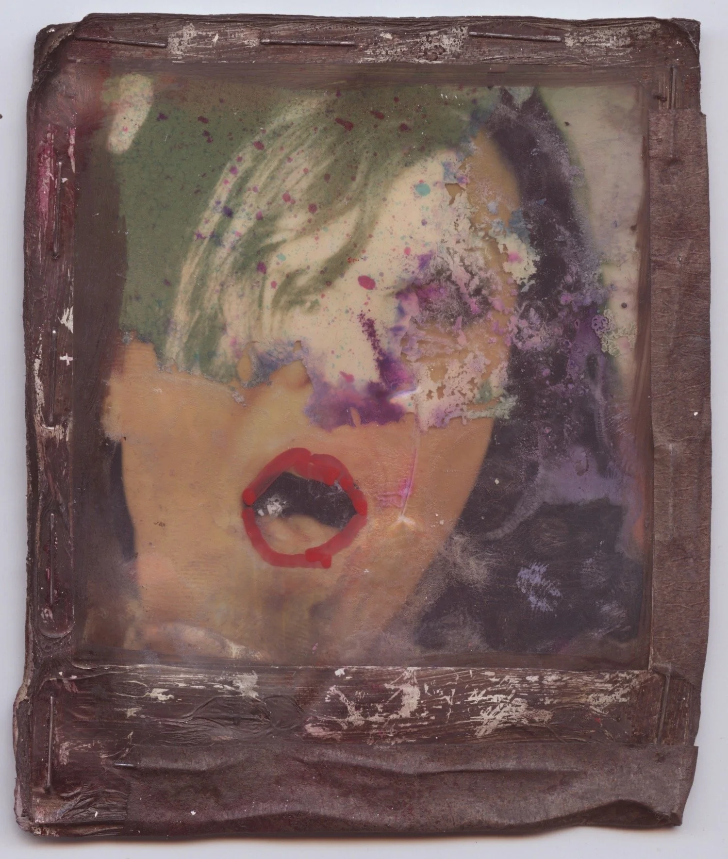 Charles Manson and Amy Fisher Fused (2026) Original Distressed Polaroid Artwork