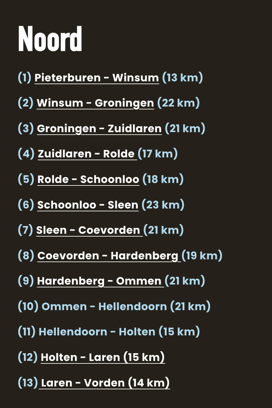 Twaalf etappes online!