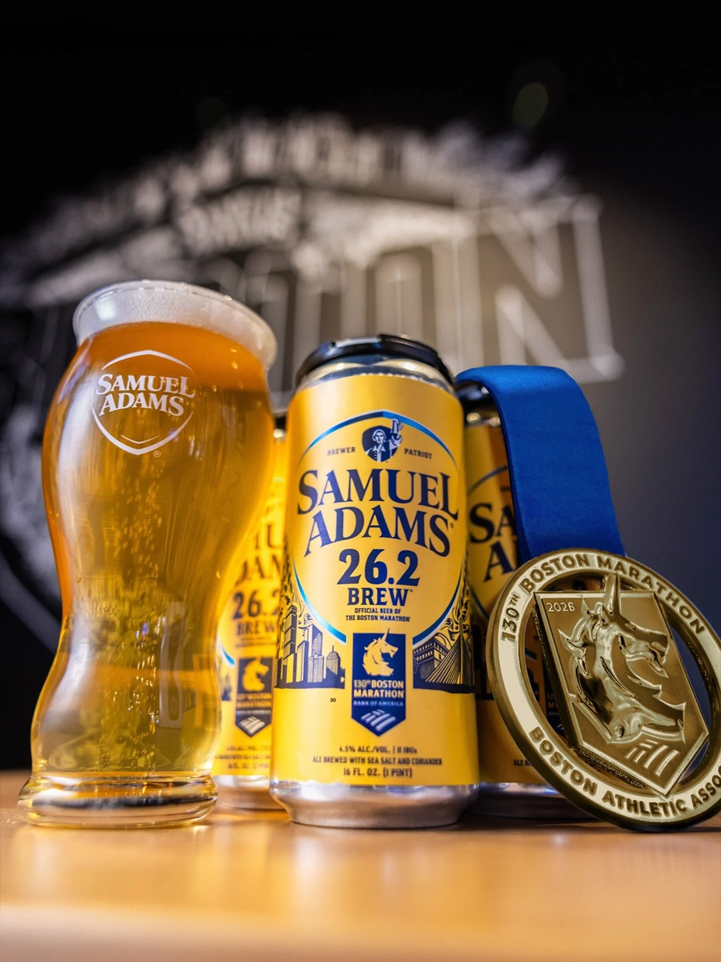 26.2 Brew is back on tap TOMORROW, 3/24, at the @samadamsbostontaproom and @samadamsbostonbrewery in Jamaica Plain. The official beer of the 130th Boston Marathon presented by Bank of America.
&nbsp;
Brewed with sea salt and coriander for everyone wh