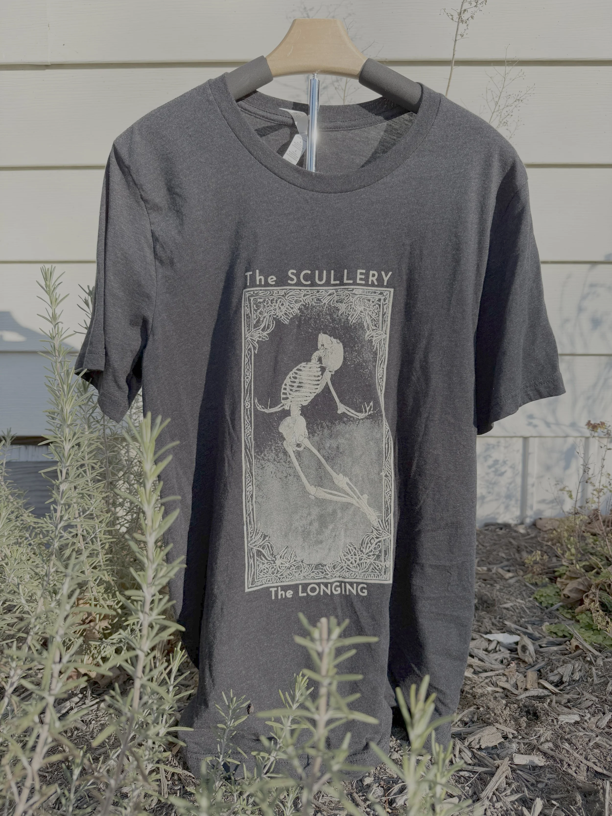 Hand Screen Printed The Longing TShirt, Black Heather