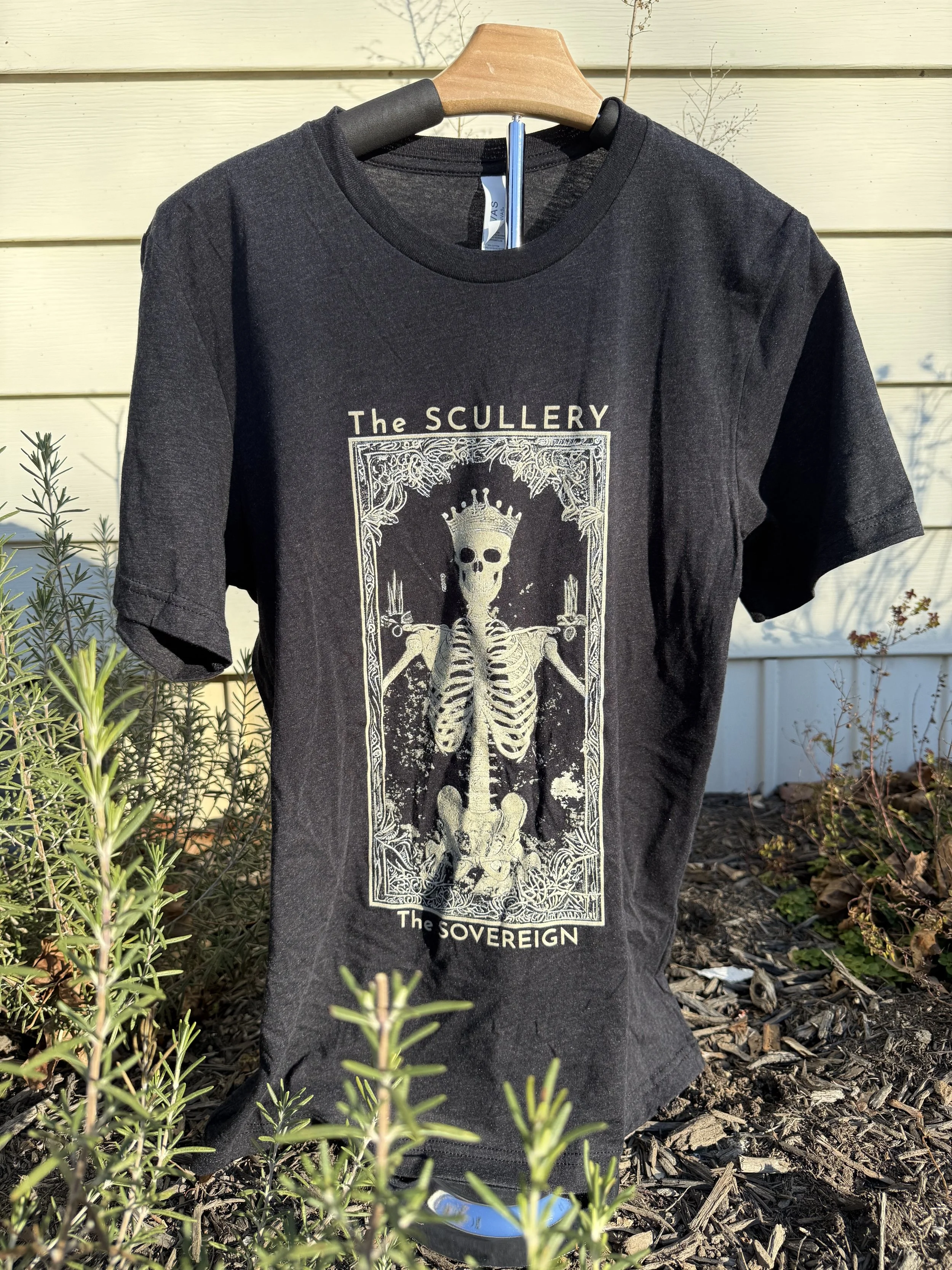 Hand Screen Printed The Sovereign TShirt, Black Heather