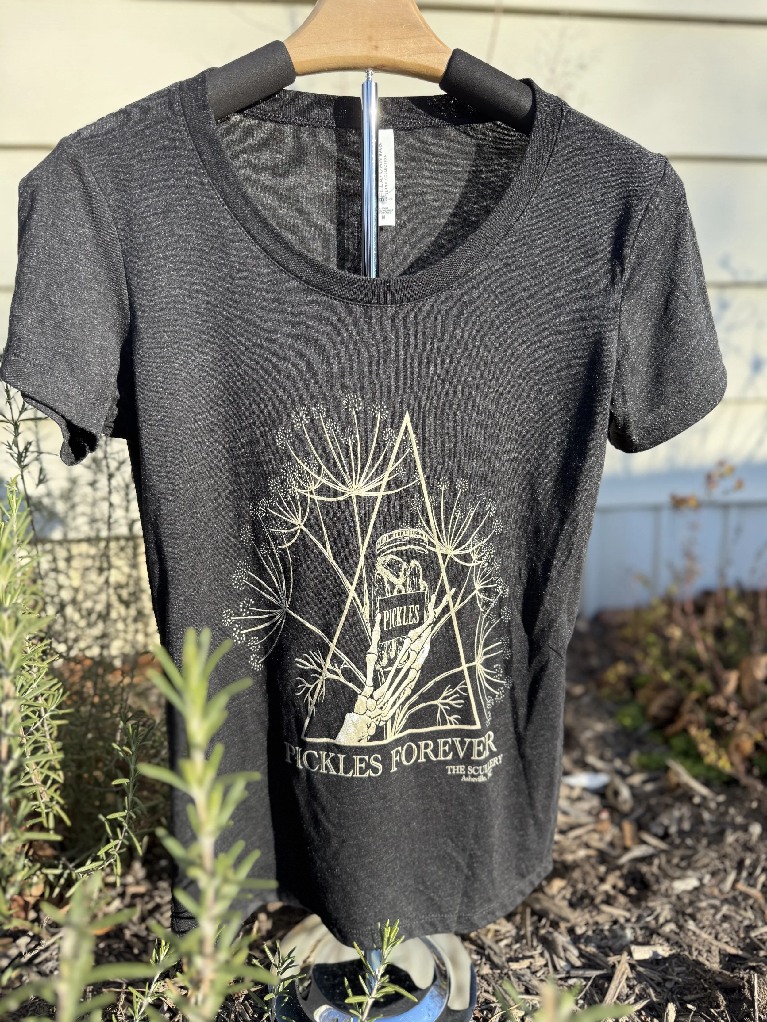 Hand Screen Printed Pickles Forever TShirt, Charcoal Heather