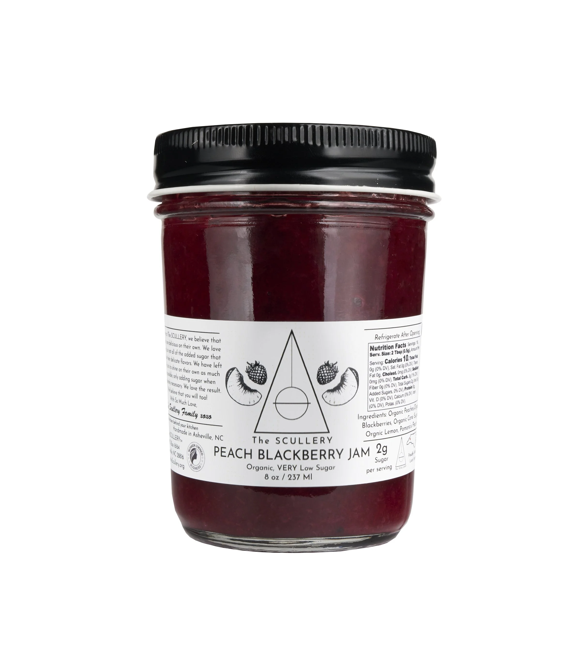 Organic Peach Blackberry Low Sugar Jam