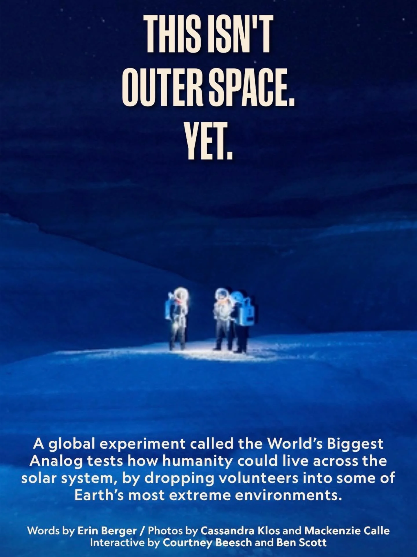 On the eve of the Artemis II launch, I think it&rsquo;s only fitting to share my latest mission to the Moon. I&rsquo;m so excited to share this story done for @natgeo giving a glimpse into the @worlds_biggest_analog @oewf_org and my Moon mission at @