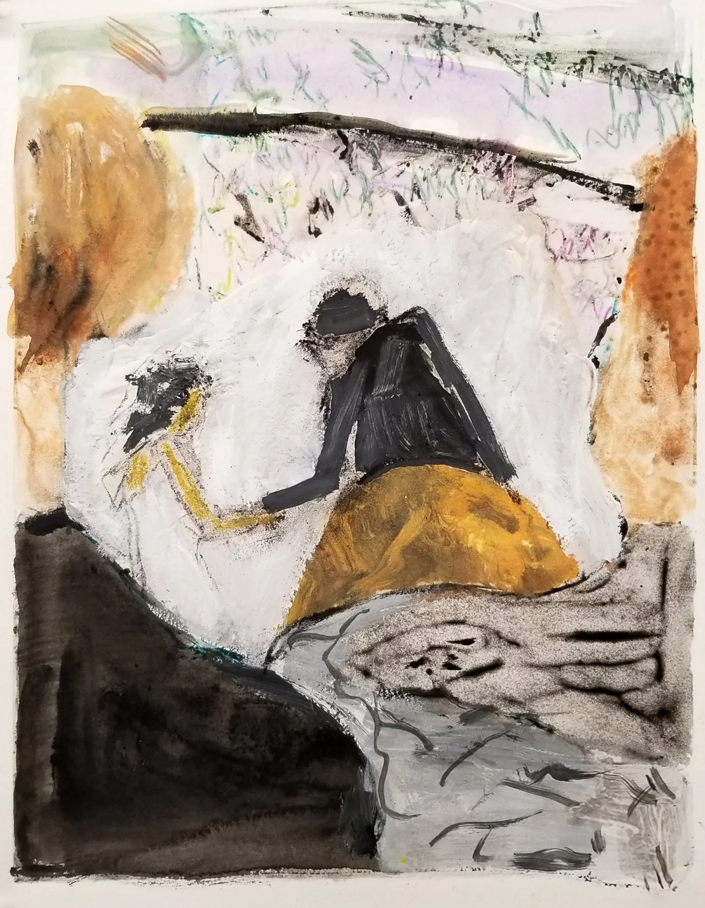 FULFILLING A RITE, monotype, 12 1/2" x 11 3/4"