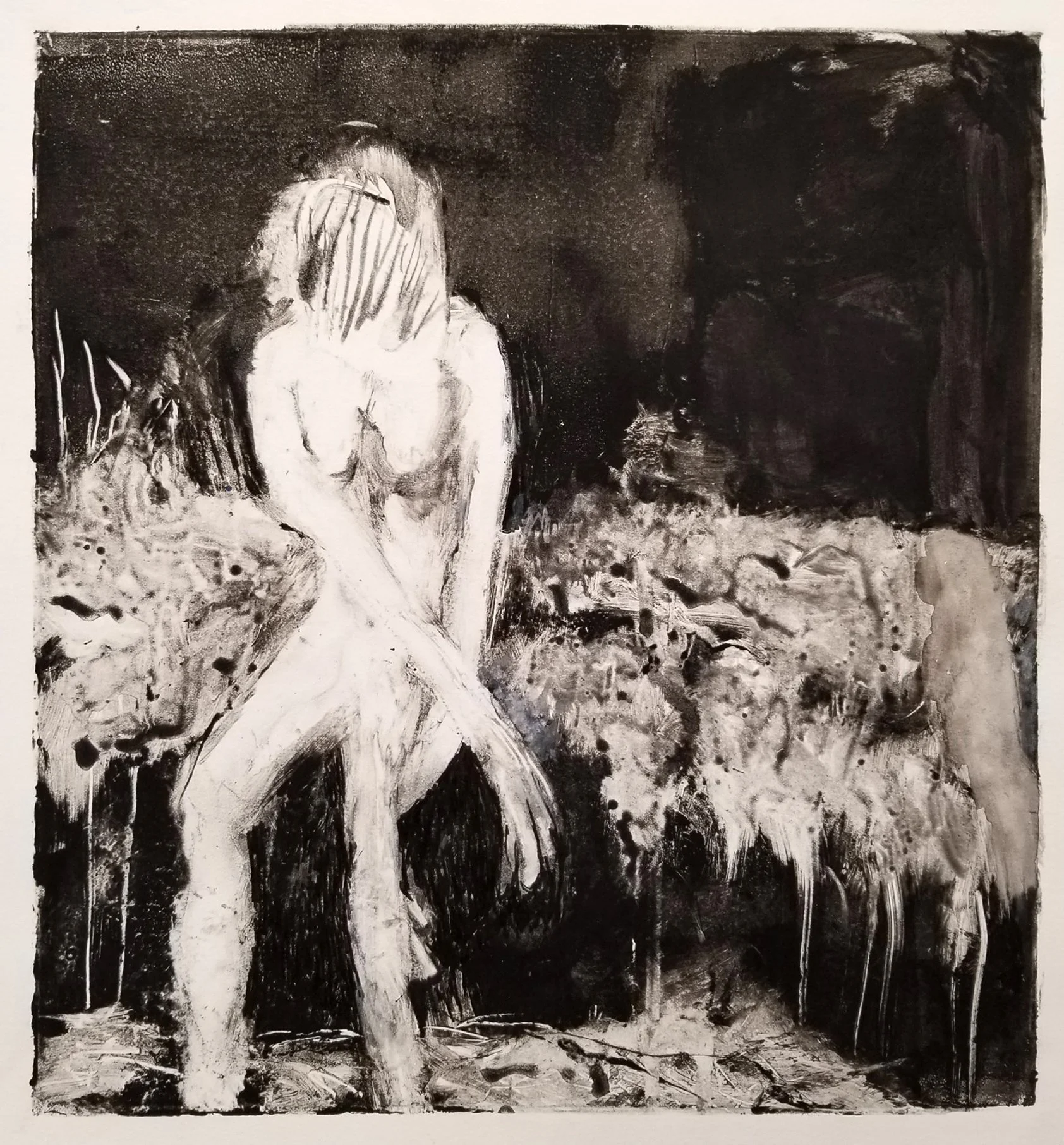 BLINDED BY THE LIGHT, monotype, 12 1/2" x 11 3/4"