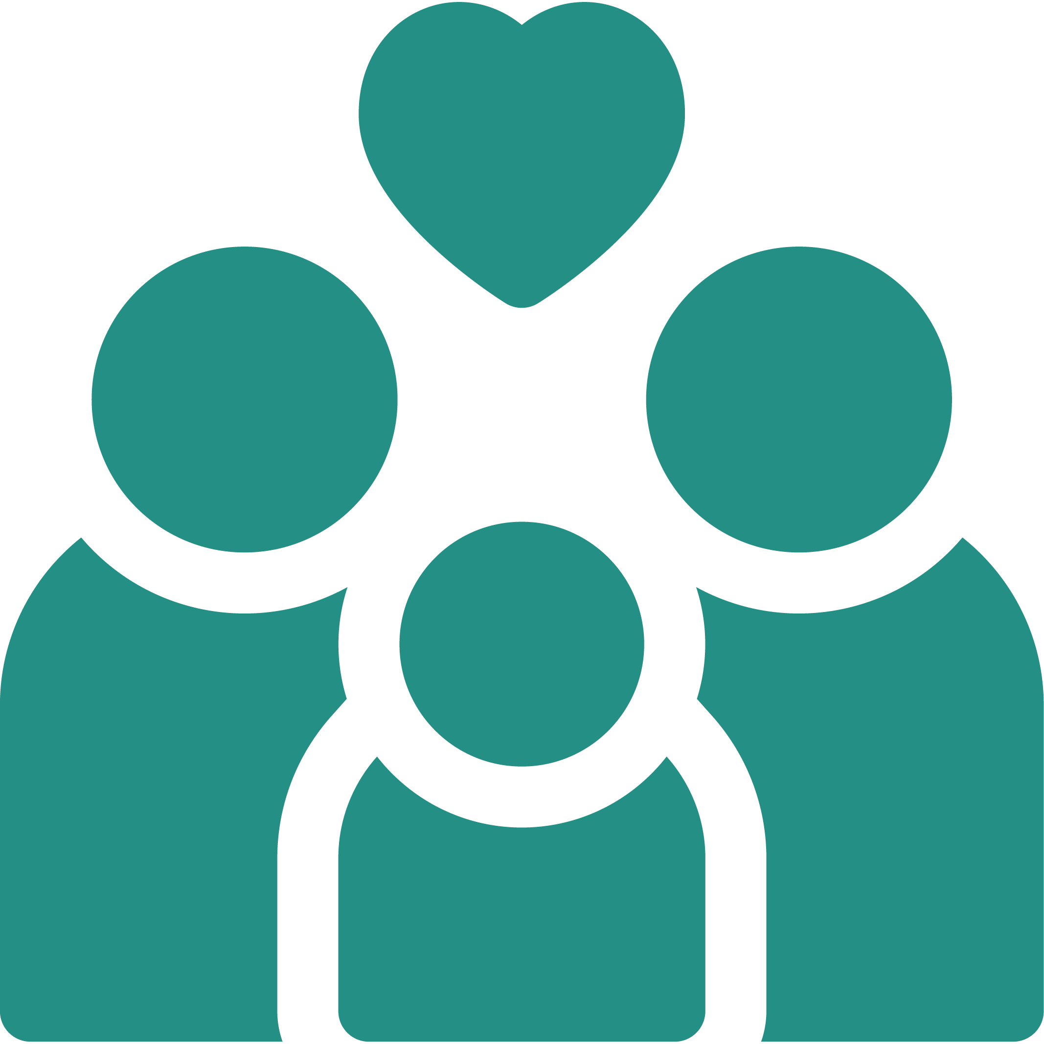 Icon of five abstract people figures, symbolizing community or group.