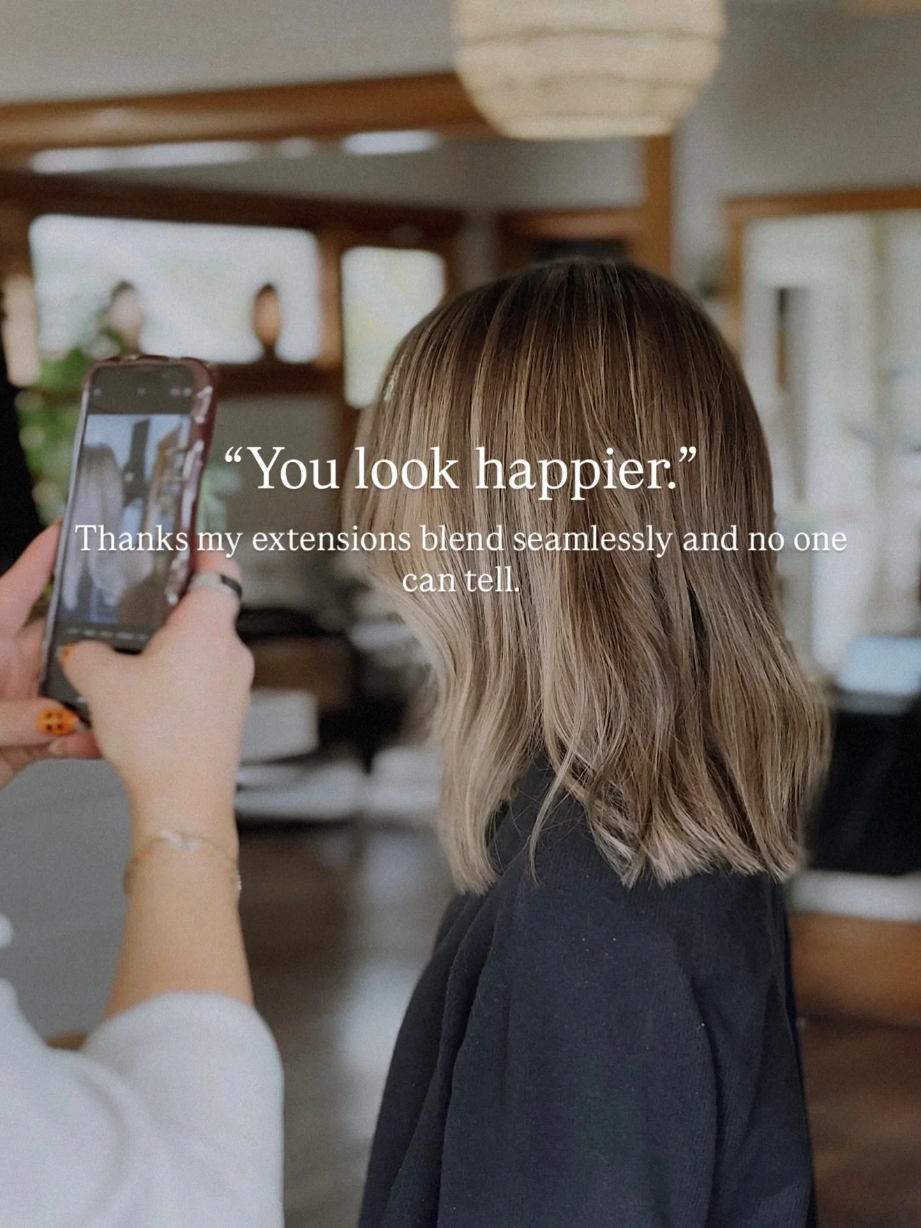 when your hair looks good, you FEEL good🤩 
Hair by @allieclaushair 
&bull;
&bull;
&bull;
#happiness #hair #hairextensions