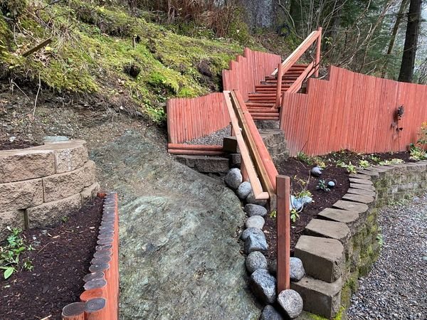 Exposed rock pathway
