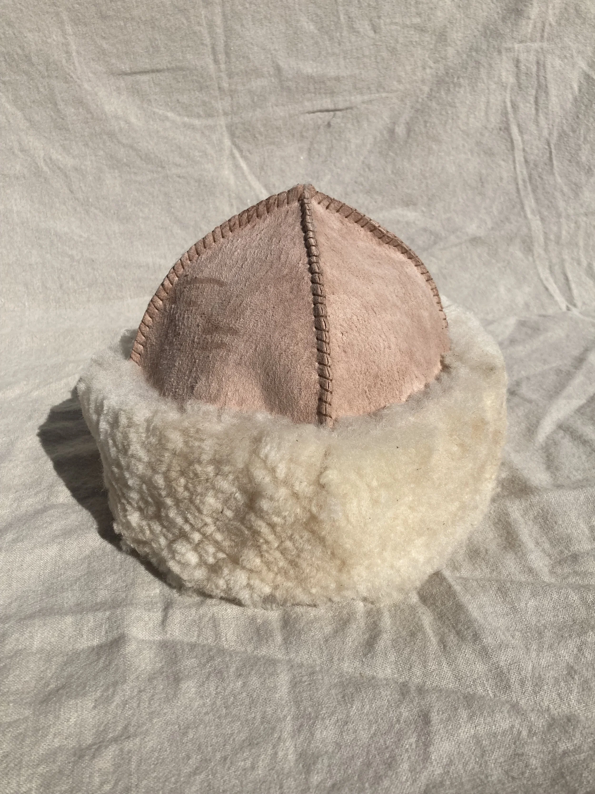 Fur hat naturally tanned.