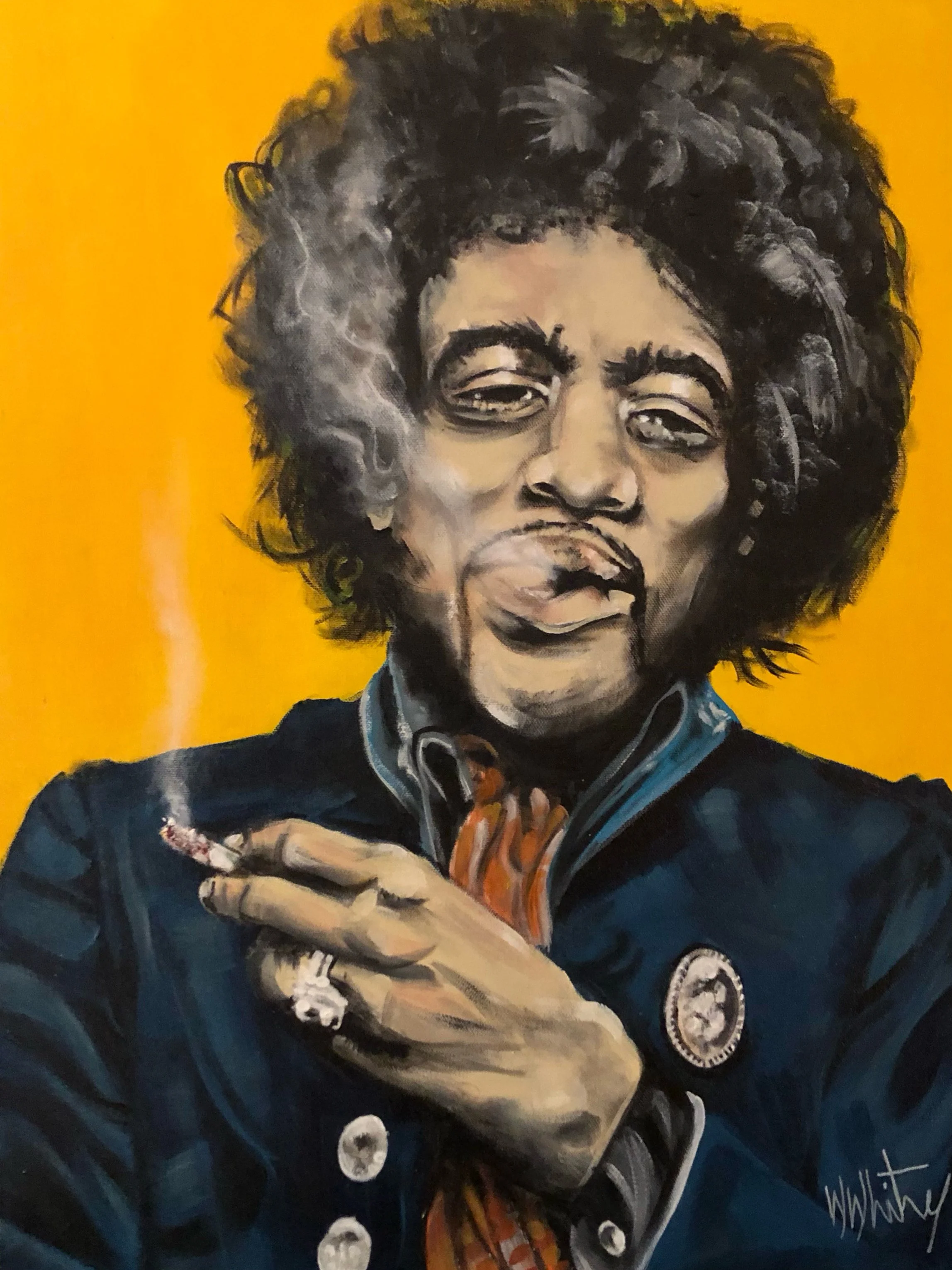 Jimi Hendrix "Just Smokin'" 18"x24"